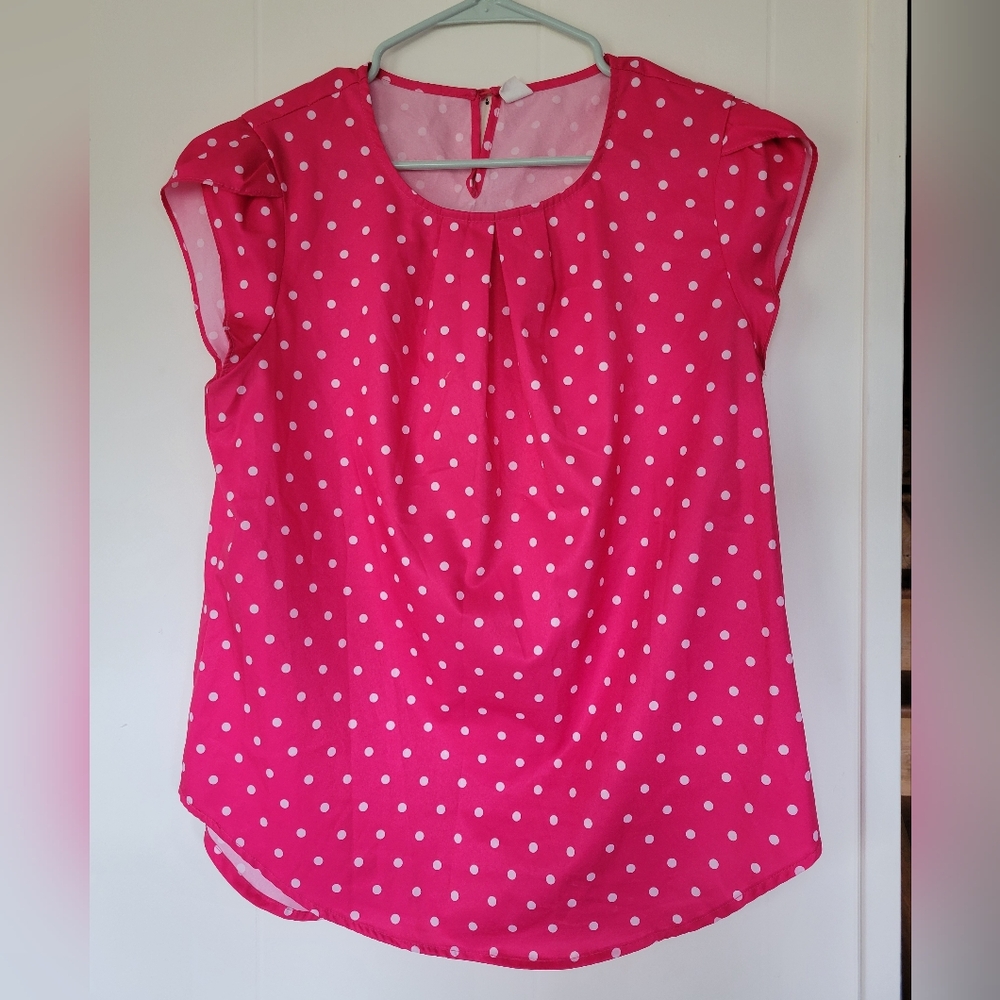 Pink Polka Dot Blouse